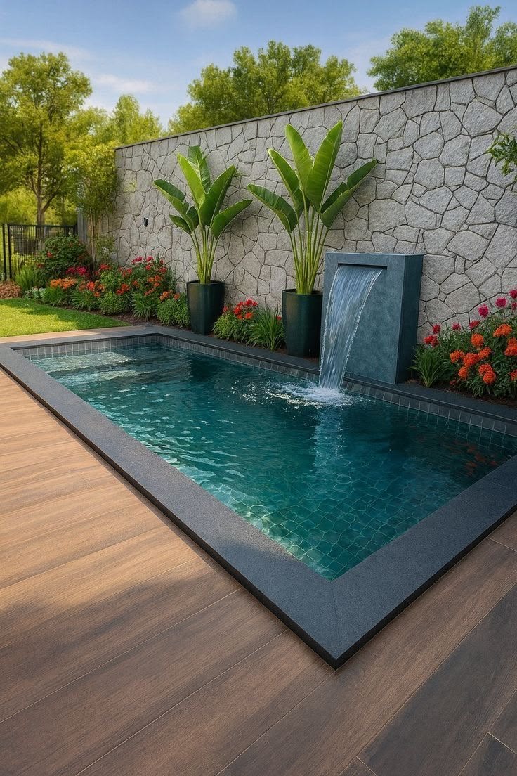 Hồ bơi gia đình mini tại quận 8 TP HCM do Anh Tuấn Group hoàn thiện
