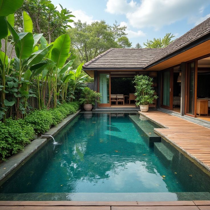 hồ bơi sân vườn cho biệt thự cao cấp tại quận 10 TP HCM thi công bởi Anh Tuấn Group