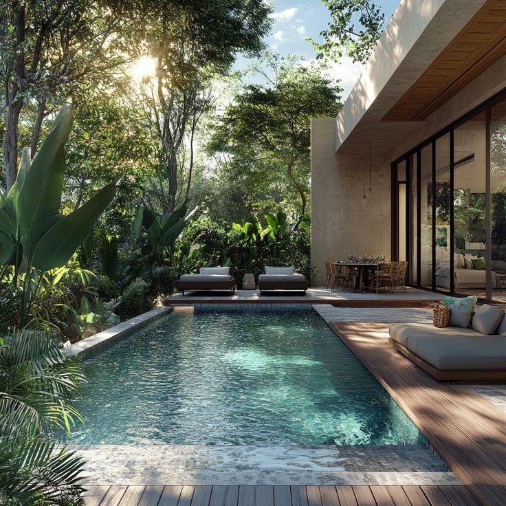 hồ bơi sân vườn có tiểu cảnh tại quận 12 TP HCM - Anh Tuấn Group