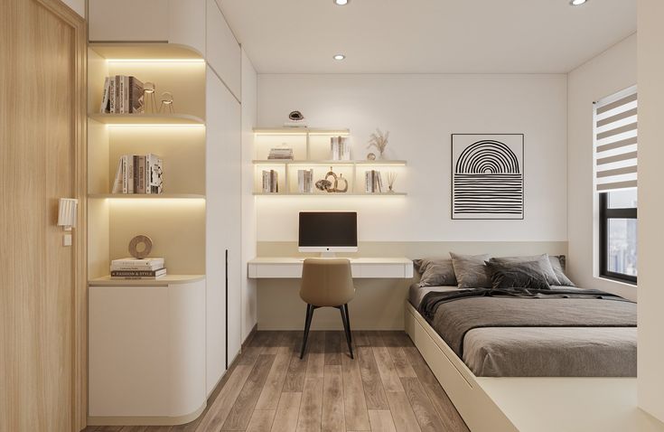 thiết kế nội thất chung cư 2 phòng ngủ