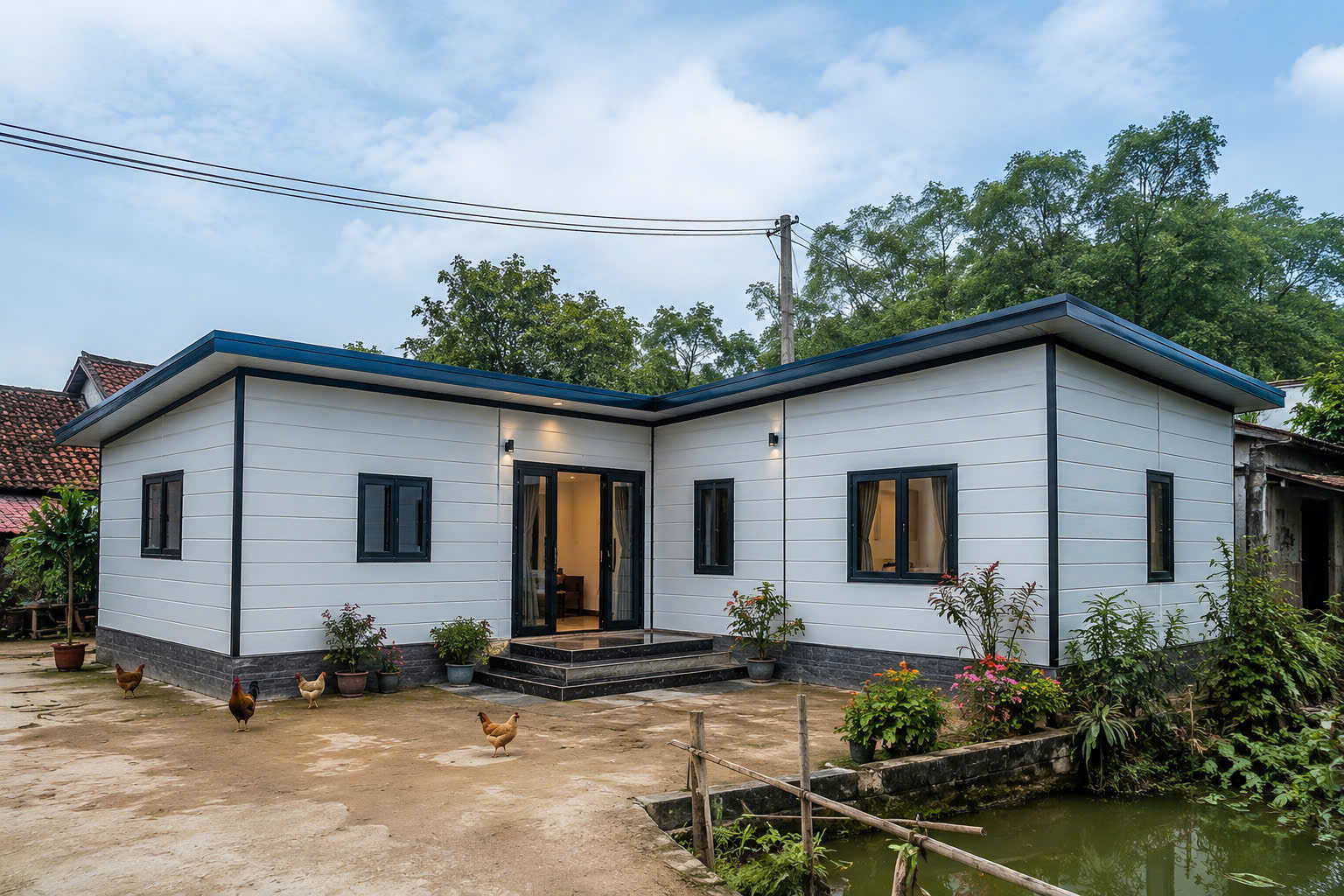 nhà lắp ghép panel mái bằng Đồng Tháp