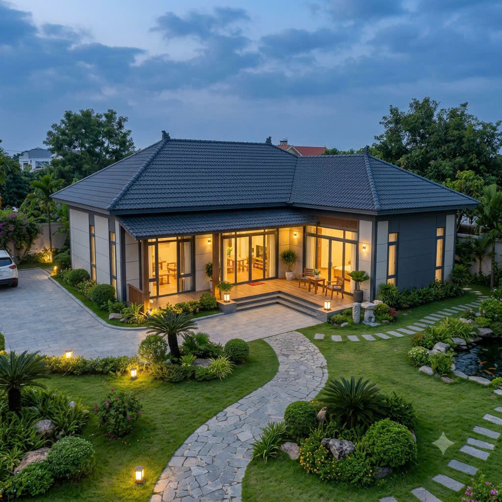 Biệt thự sân vườn lắp ghép panel tại Đồng Tháp