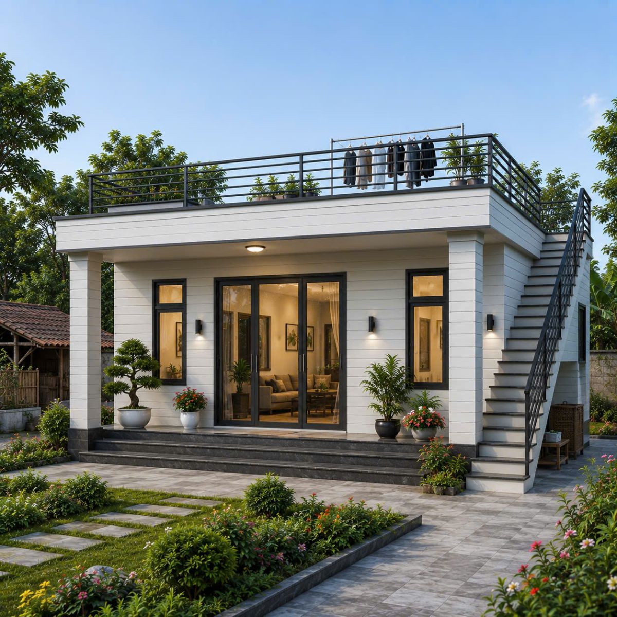 nhà lắp ghép panel mái bằng tại Vĩnh Long