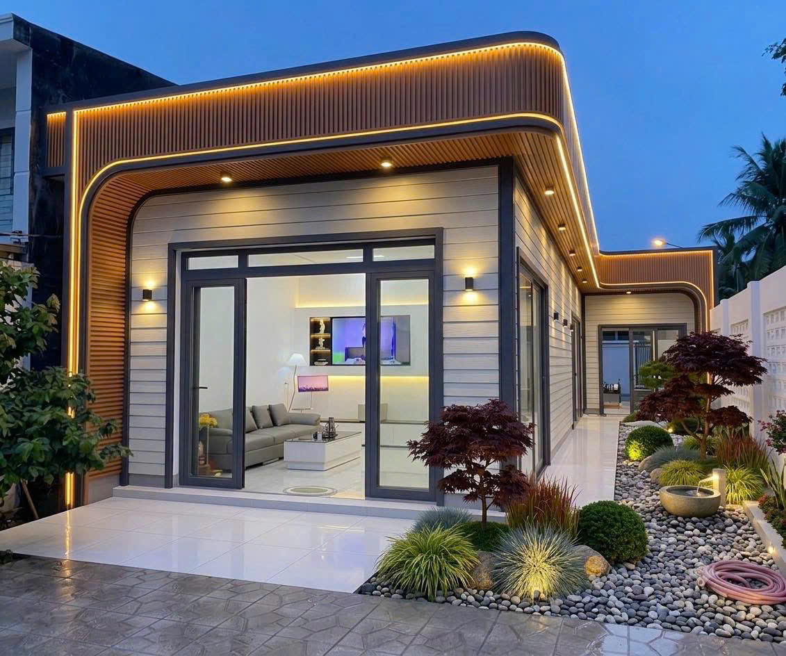 Mẫu nhà lắp ghép 70m² có 3 phòng ngủ