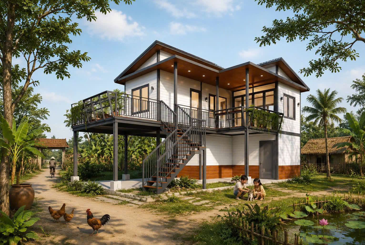 Nhà sàn lắp ghép panel tại Vĩnh Phúc