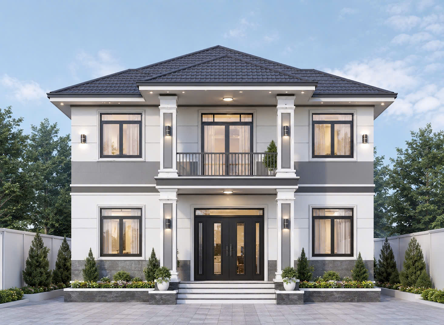 Biệt thự sân vườn lắp ghép panel tại Thái Bình