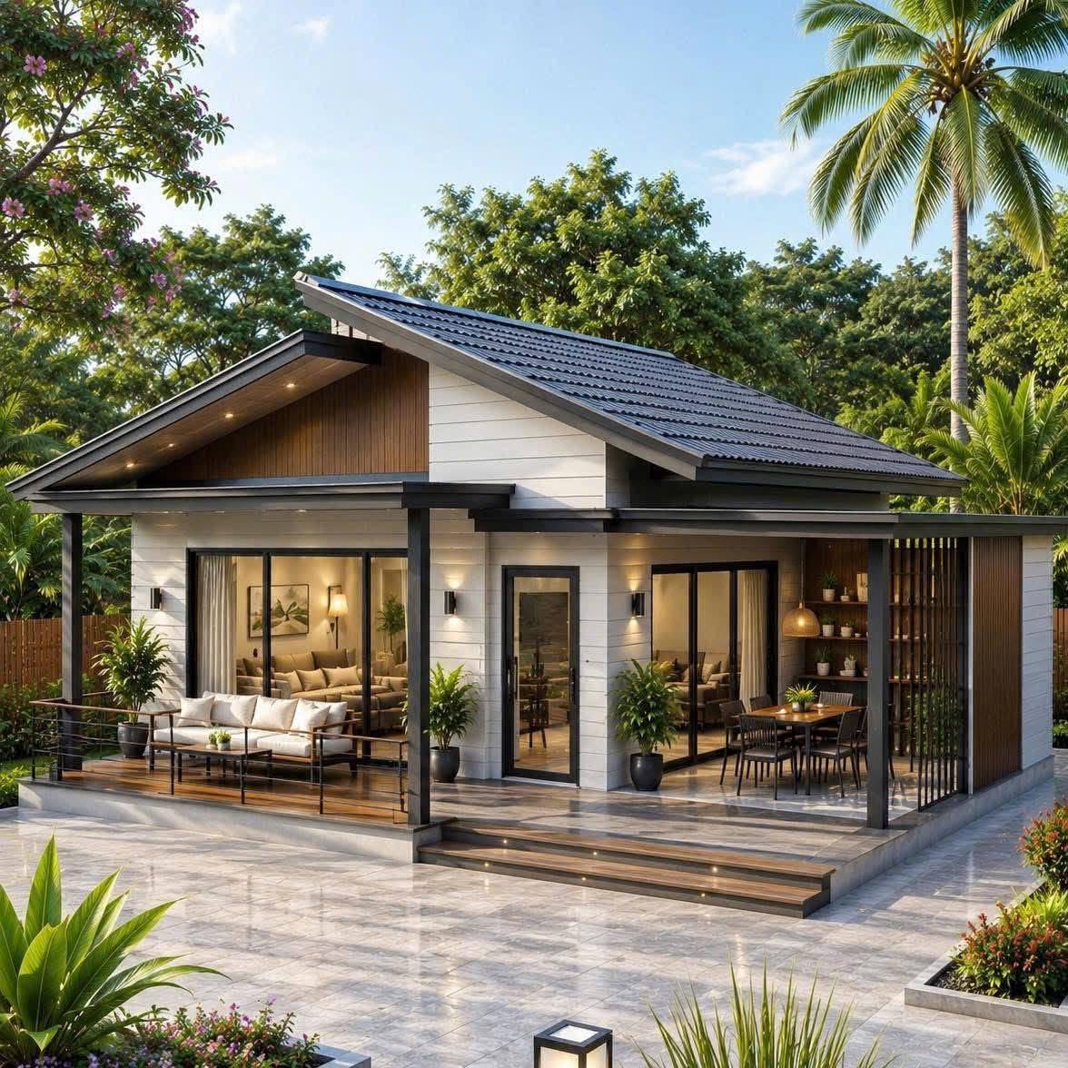 Nhà lắp ghép 100m² thiết kế 2 phòng ngủ