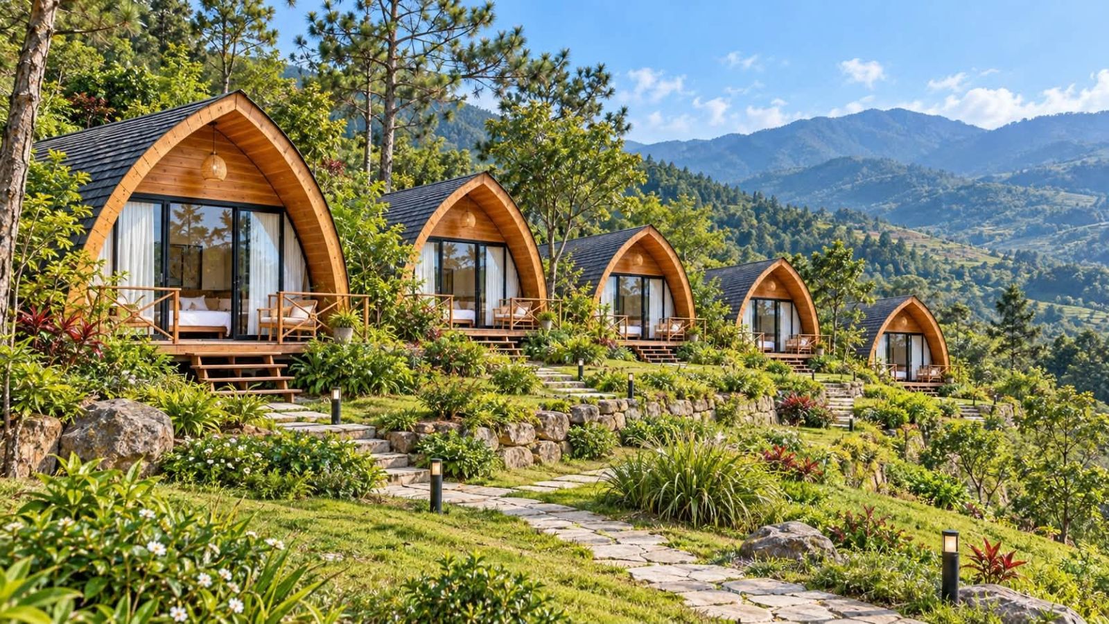 Homestay lắp ghép sân vườn tai Đà Lạt 