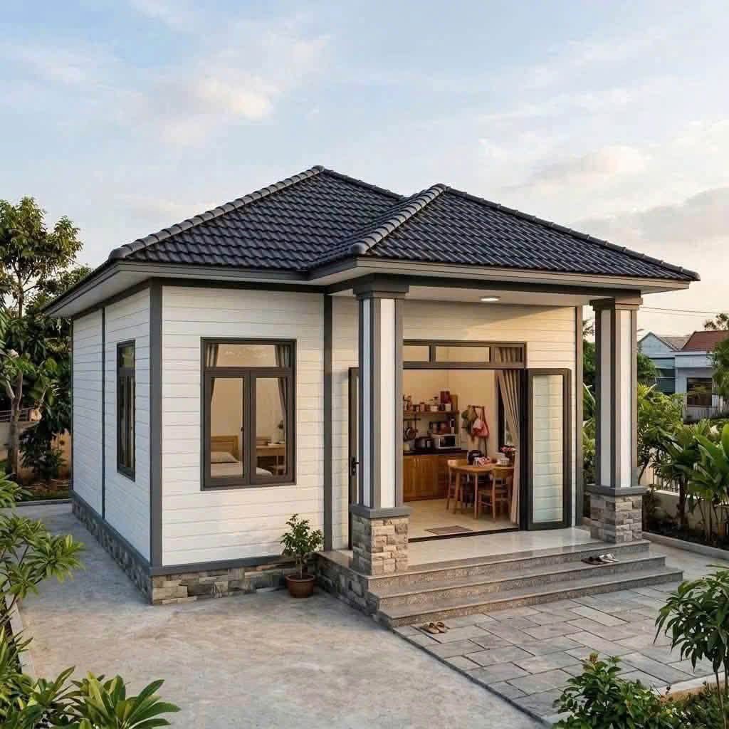 nhà lắp ghép mái nhật tại Bình Phước thi công bởi Anh Tuấn Group