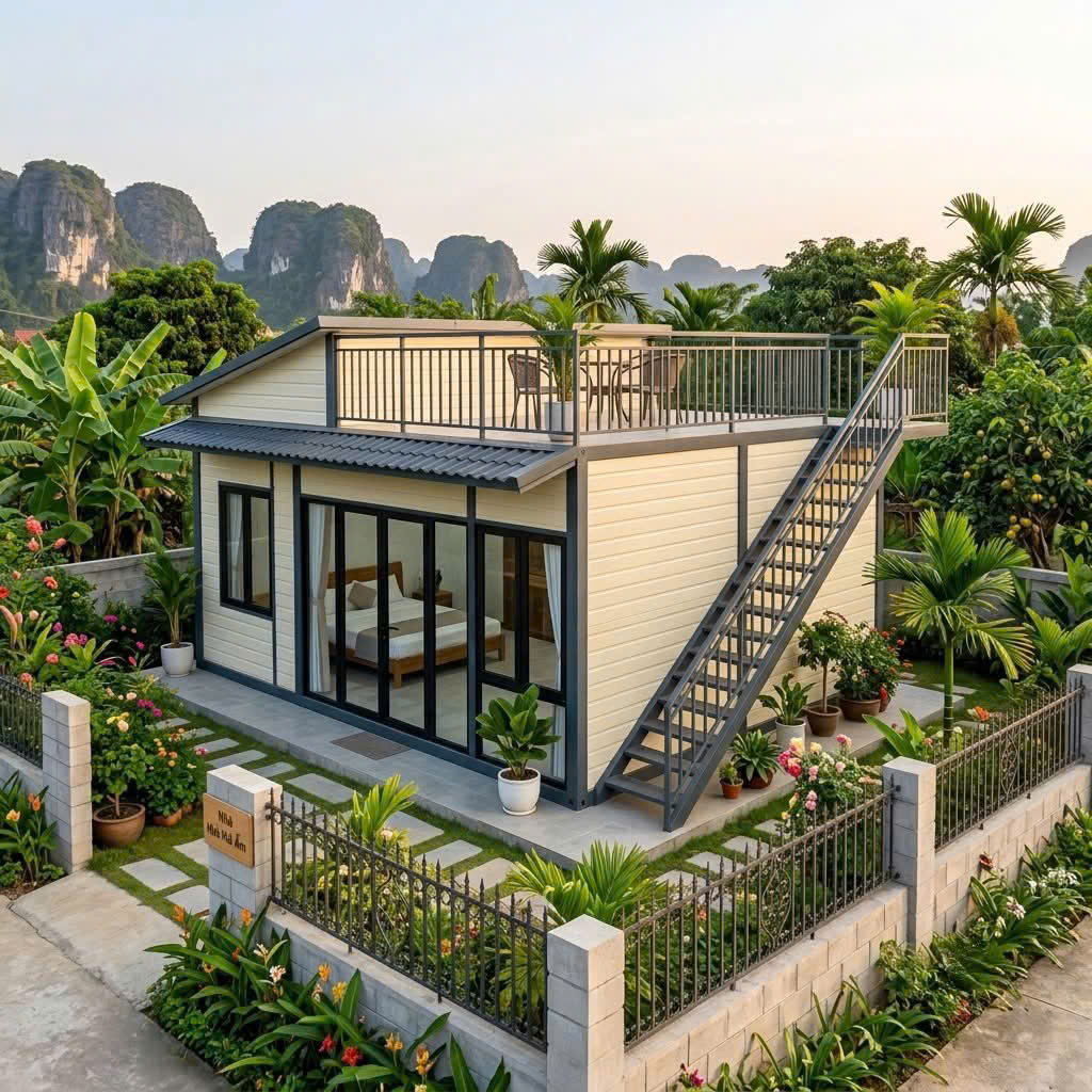 thi công nhà vườn lắp ghép panel tại Tây Ninh