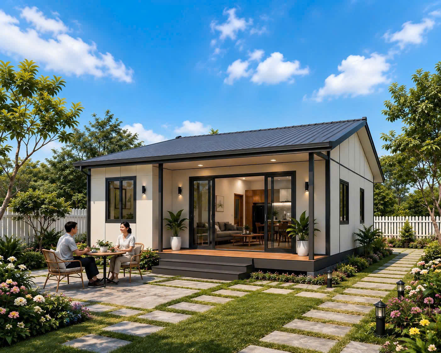 nhà sàn lắp ghép panel tại Long An