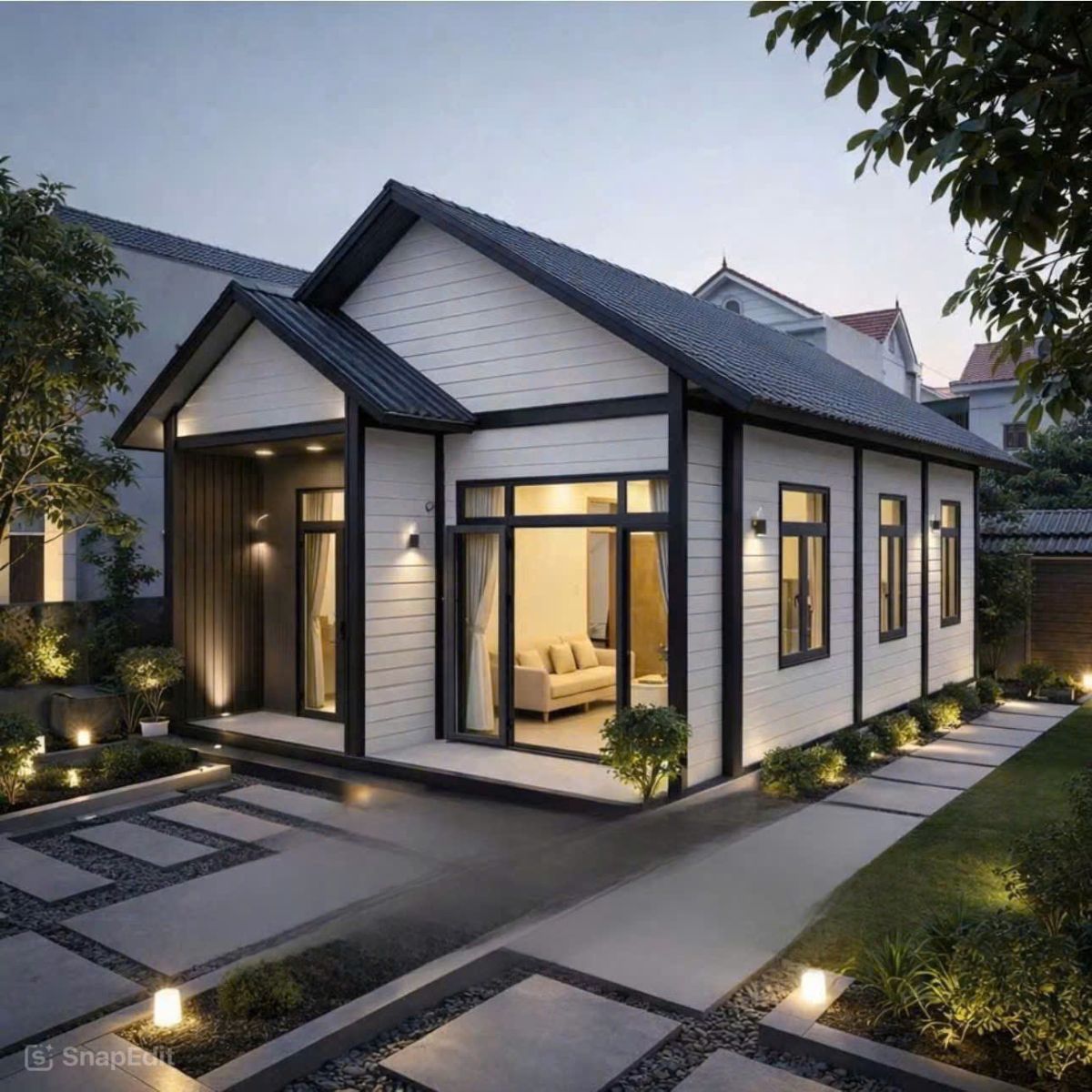 nhà lắp ghép panel mái thái tại Tiền Giang