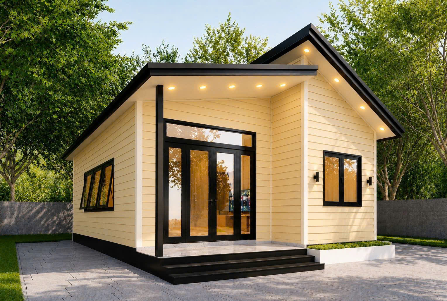 nhà vườn lắp ghép mái lệch Đà Lạt