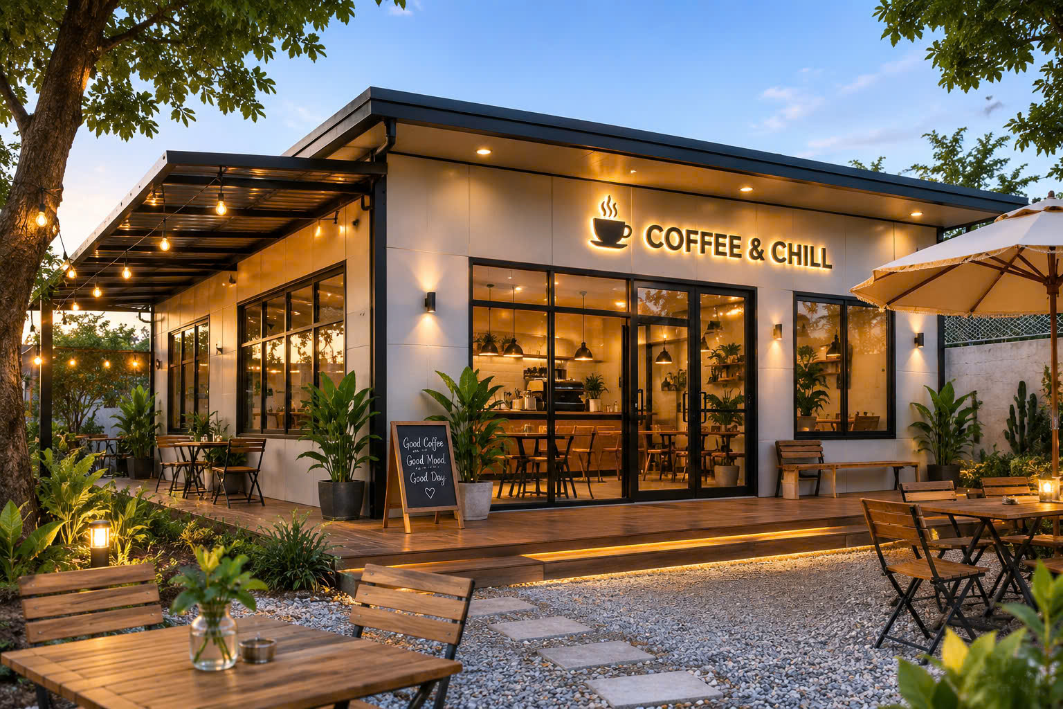Quán cà phê lắp ghép panel tại Bạc Liêu