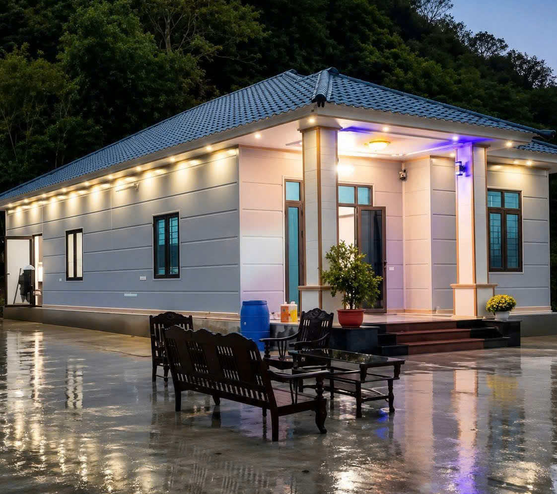 Căn nhà vườn lắp ghép panel tại Hậu Giang của Anh Tuấn Group đã thi công