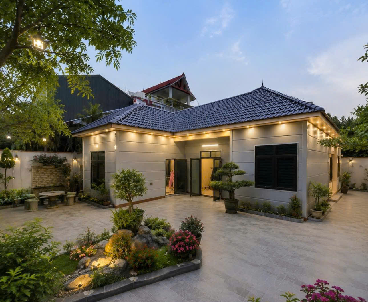 Nhà lắp ghép panel mái nhật tại Phú Yên do Anh Tuấn đã thi công