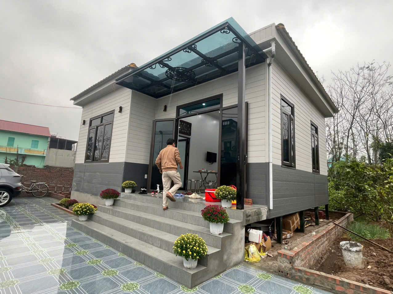 Nhà sàn lắp ghép panel tại Kon Tum đã hoàn thiện - Anh Tuấn Group
