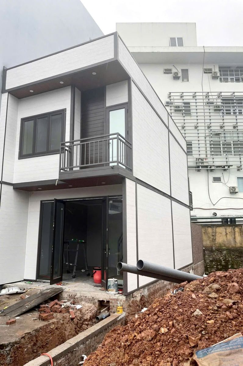 Anh Tuấn Group đang thi công nhà lắp ghép panel  2 tầng tại Vĩnh Phúc