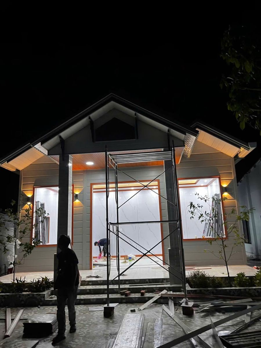 Nhà lắp ghép panel mái chữ A tại Ninh Thuận do Anh Tuấn Group đang thi công