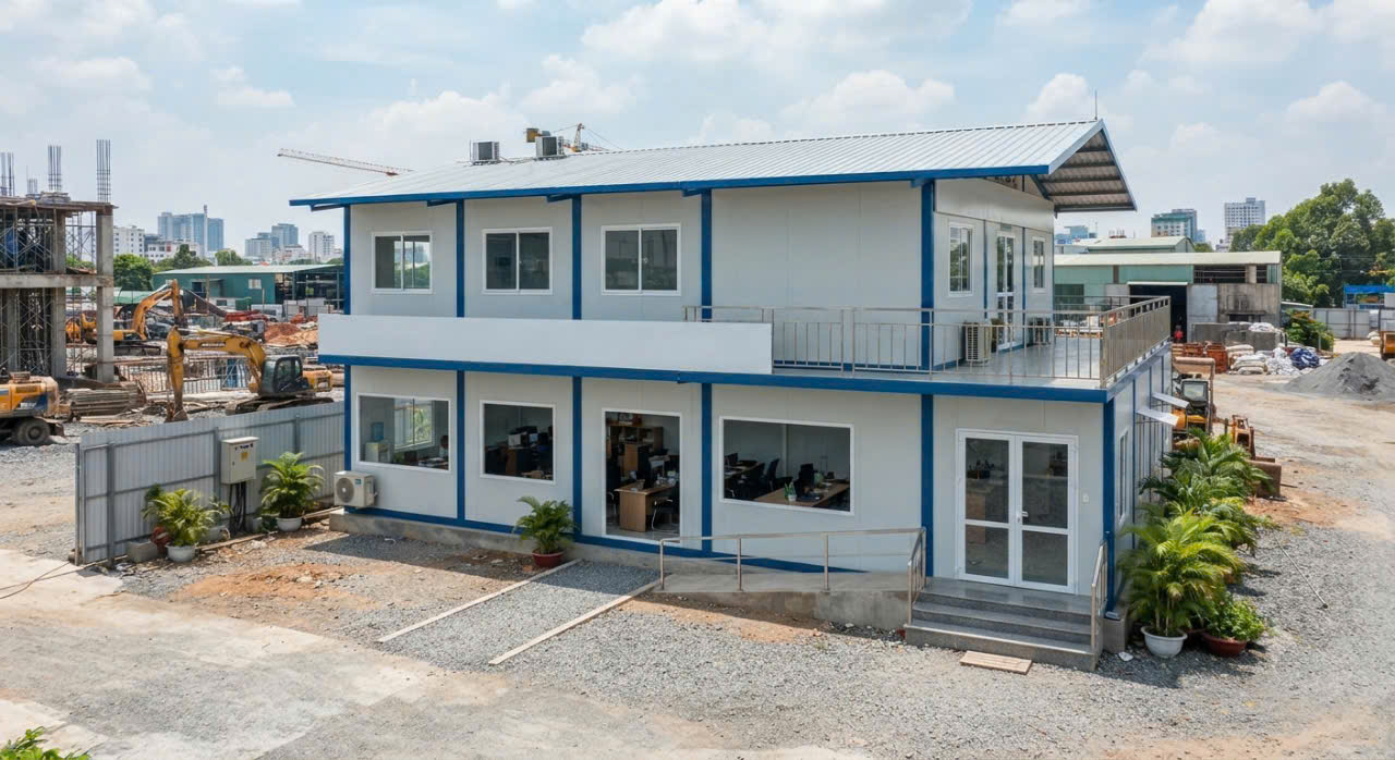 Văn phòng lắp ghép điều hành tại công trường thi công