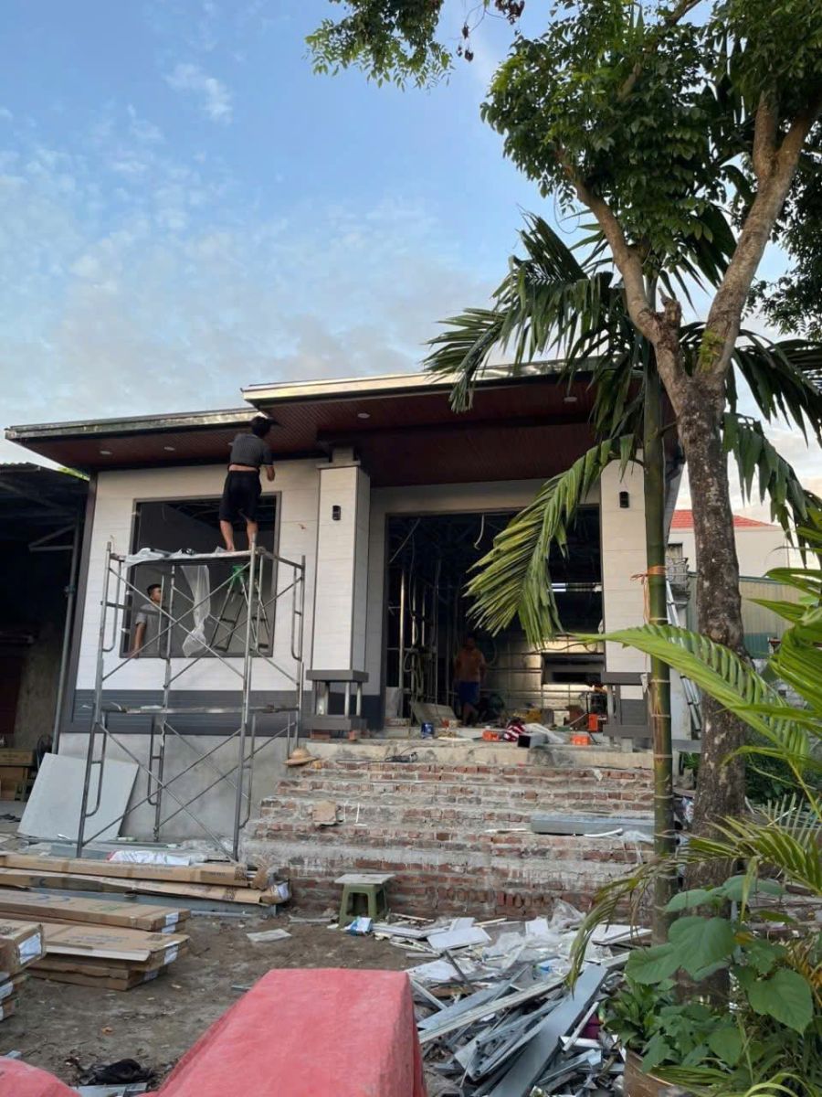 nhà vườn lắp ghép panel tại Bình Dương do Anh Tuấn Group đang thi công