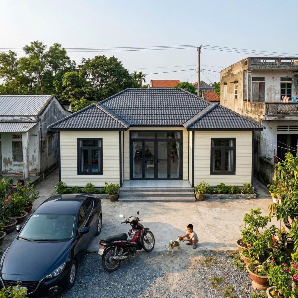 nhà lắp ghép panel mái nhật tại Tây Ninh