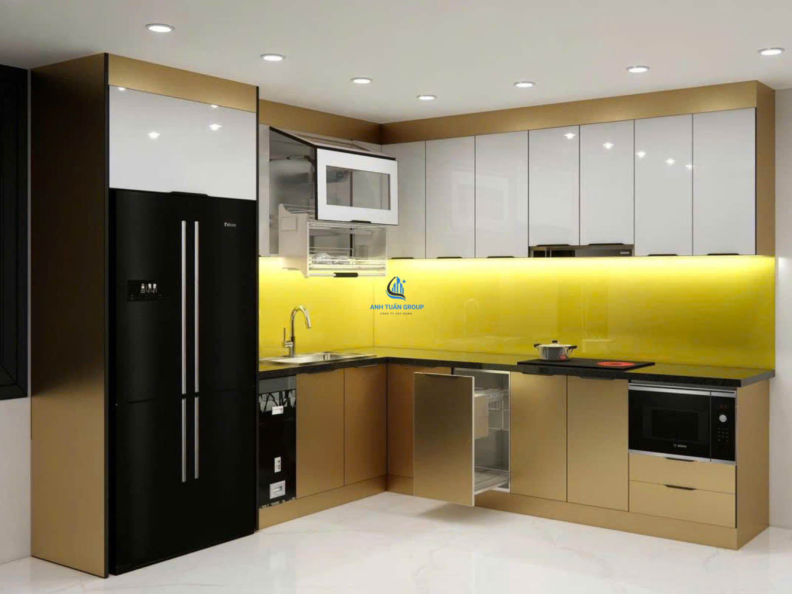 Thi công kính ốp bếp quận 10 TP HCM