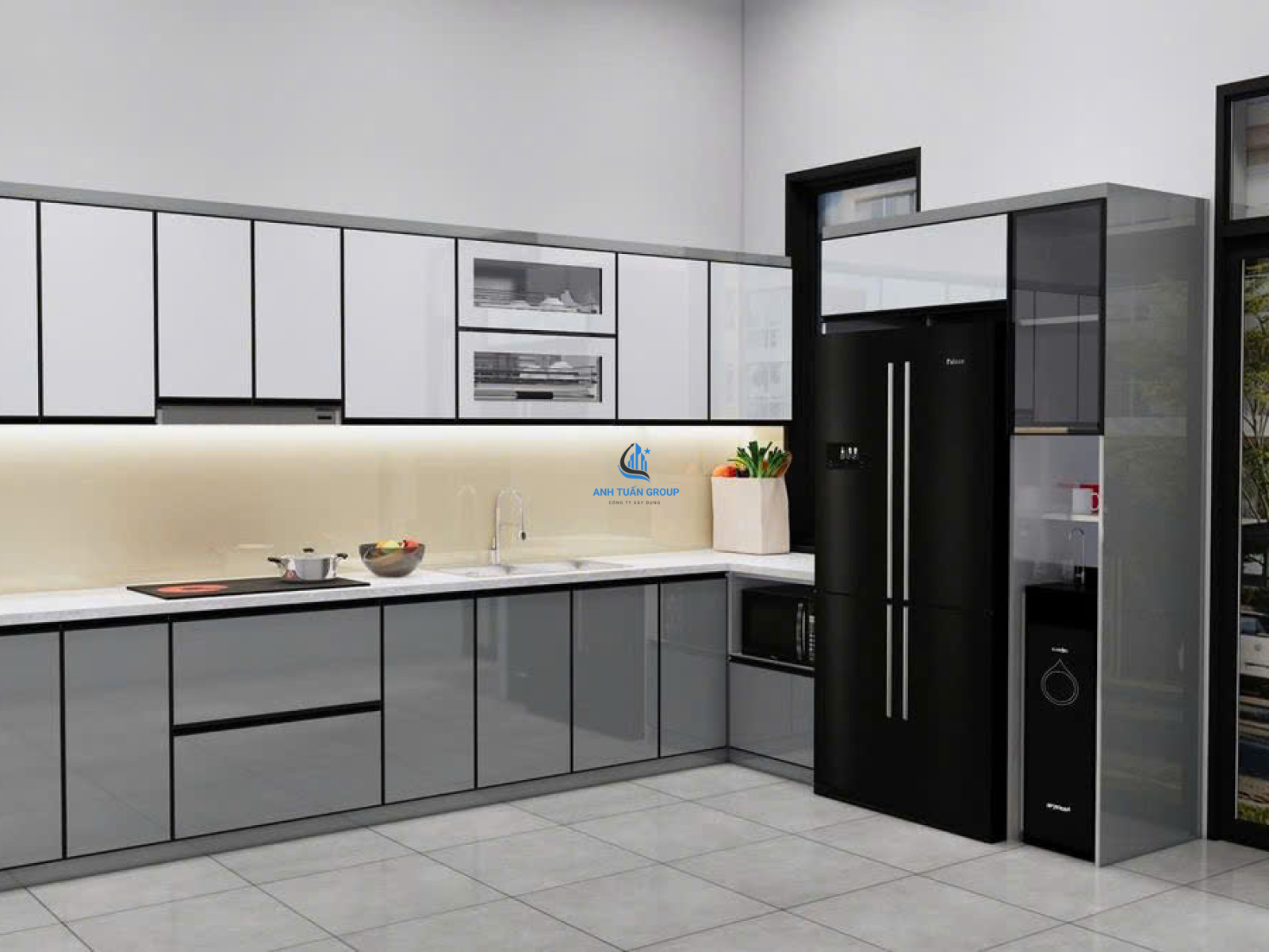 Thi công kính ốp bếp quận Bình Tân TP HCM