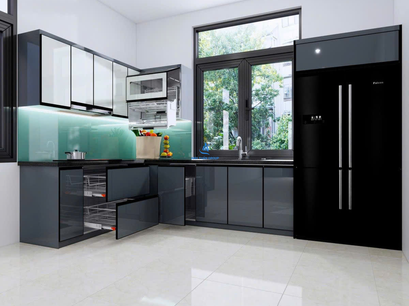 Thi công kính ốp bếp quận Gò Vấp TP HCM