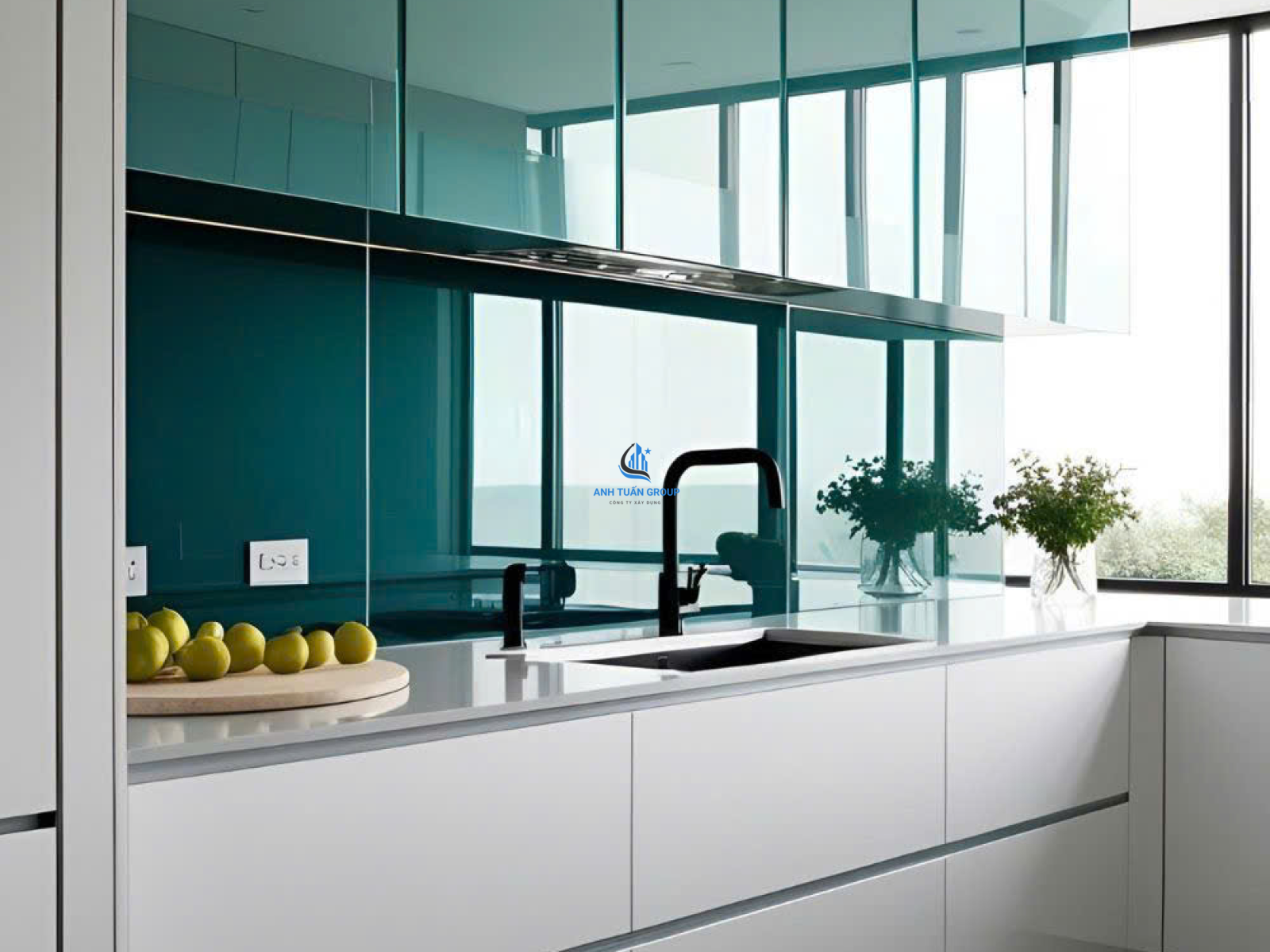 Thi công kính ốp bếp quận Tân Bình TP HCM