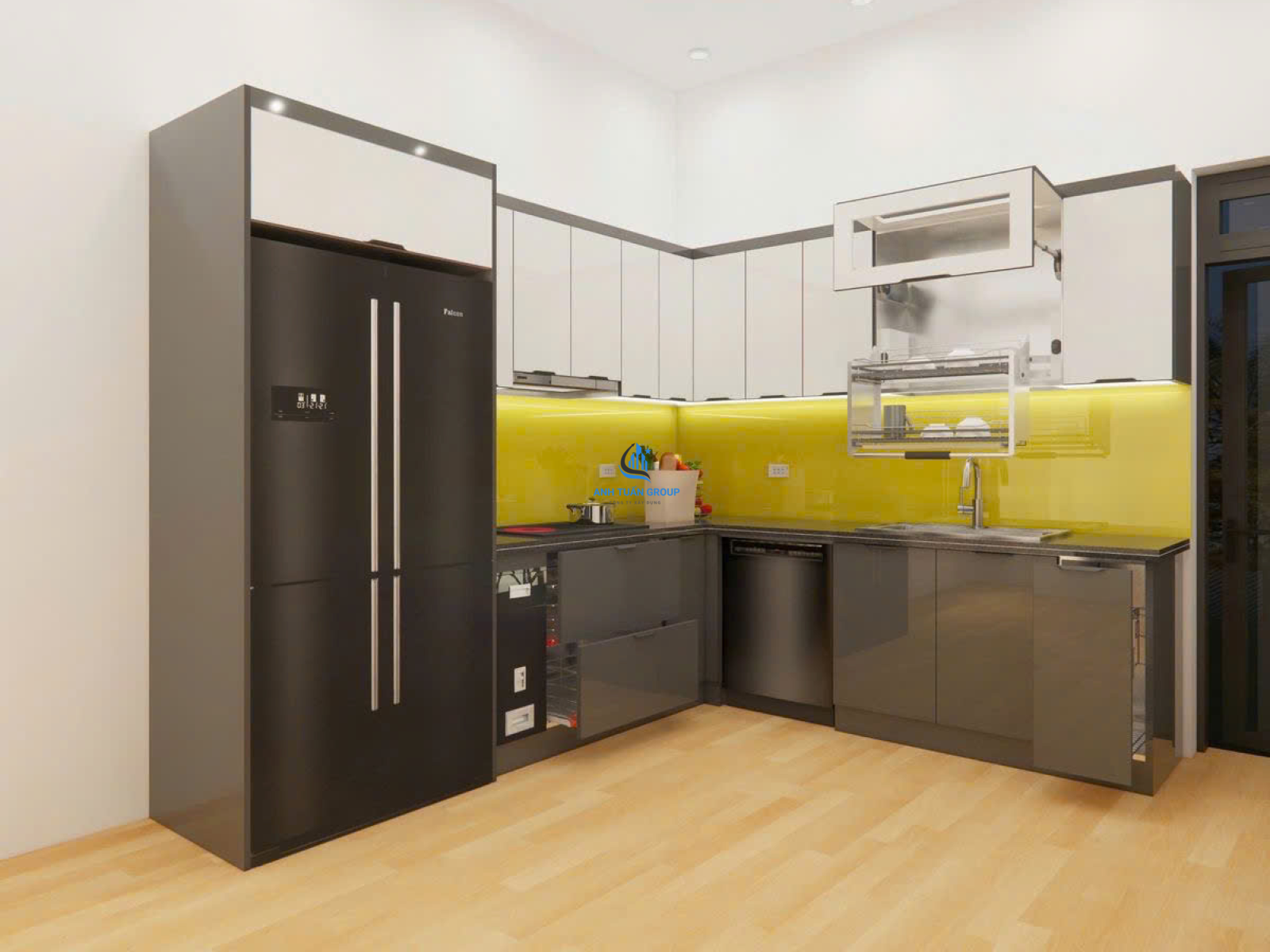 Thi công kính ốp bếp Bình Chánh TP HCM