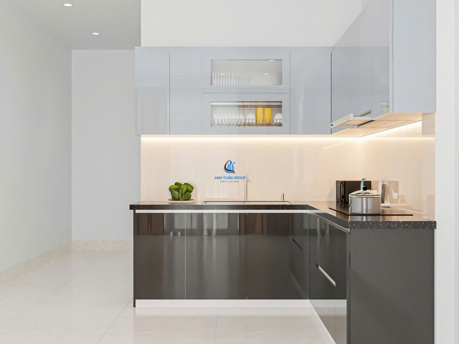 Thi công kính ốp bếp quận 7 TP HCM