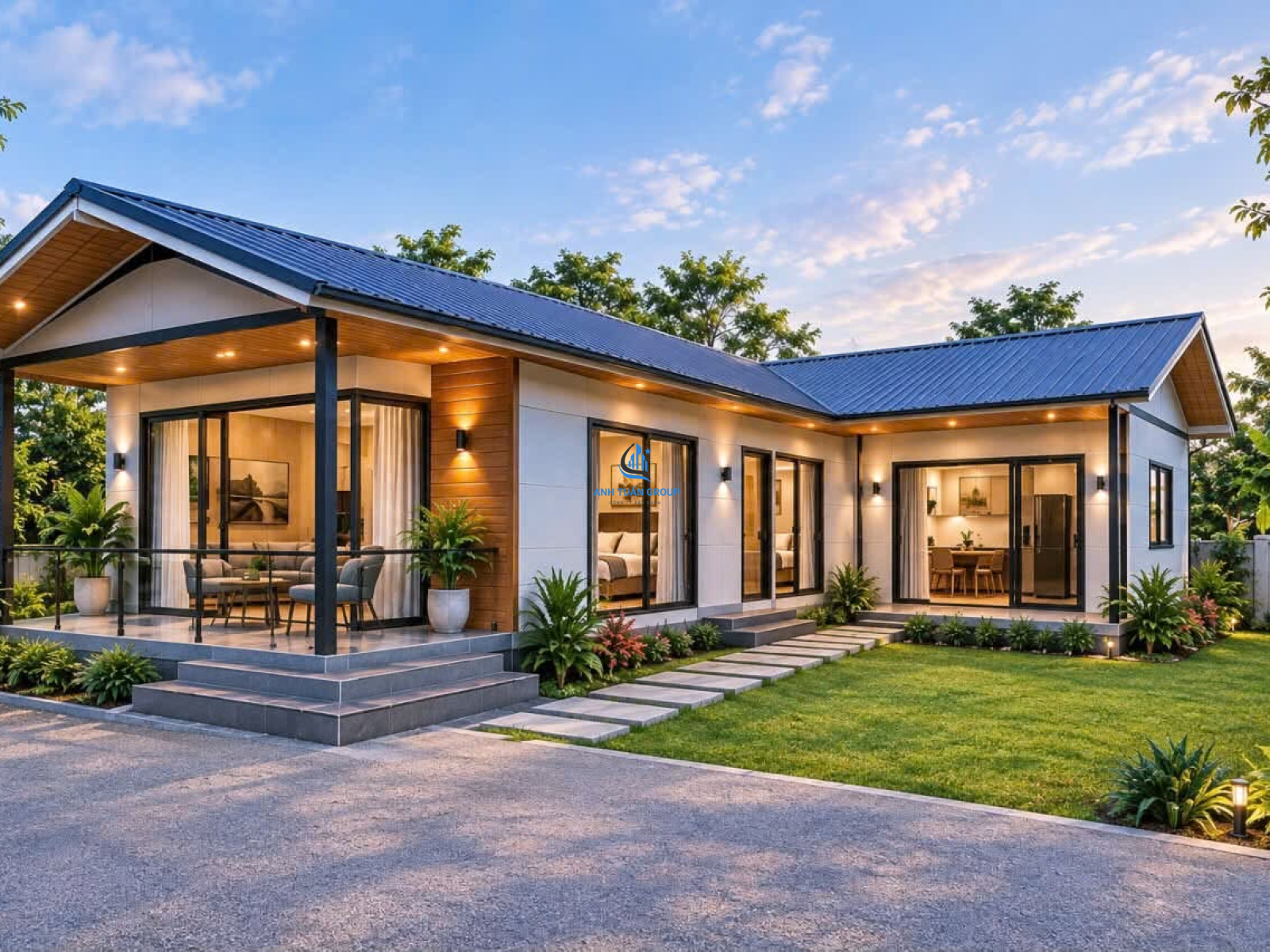 Nhà lắp ghép 3 phòng ngủ hiện đại