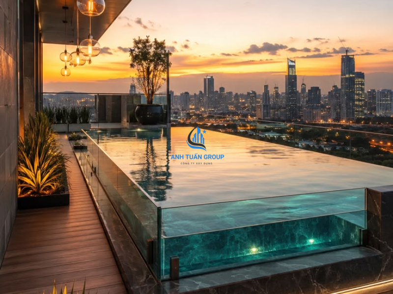Hồ bơi kính tại quận 11 TP HCM