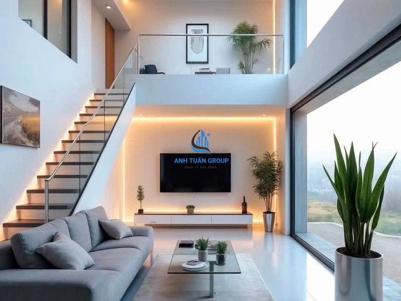 Thi công cầu thang kính quận 9 TP HCM