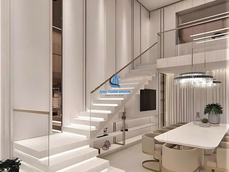 Thi công cầu thang kính quận 10 TP HCM