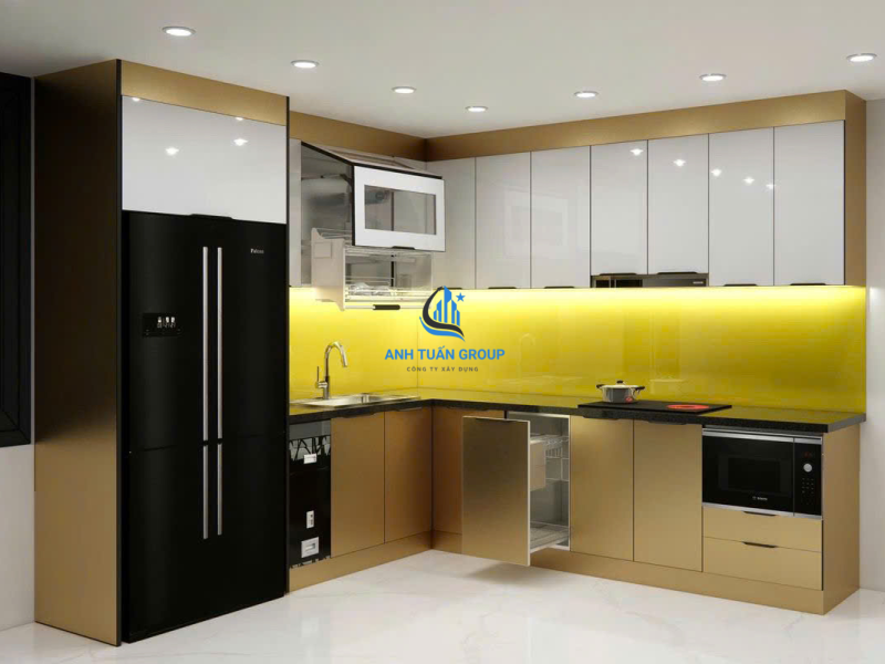 Thi công kính ốp bếp quận 10 TP HCM