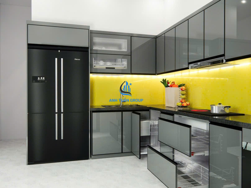 Thi công kính ốp bếp quận 12 TP HCM
