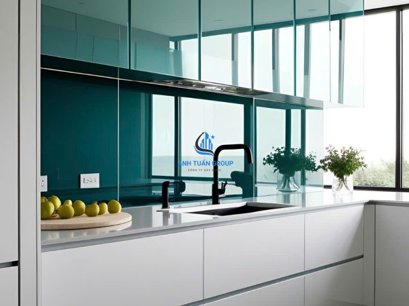 Thi công kính ốp bếp quận Tân Bình TP HCM