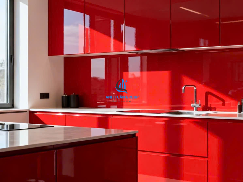 Thi công kính ốp bếp Nhà Bè TP HCM