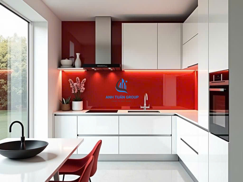 Thi công kính ốp bếp tại TP HCM